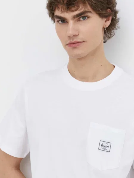 Однотонная футболка Herschel белая
