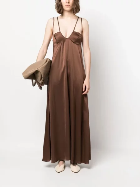 Maxi suknele Aeron satininis ruda