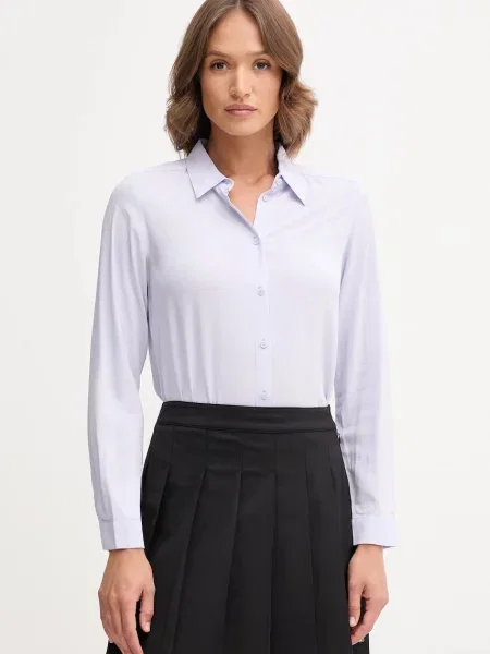 United Colors of Benetton koszula regular z kołnierzykiem klasycznym fioletowy