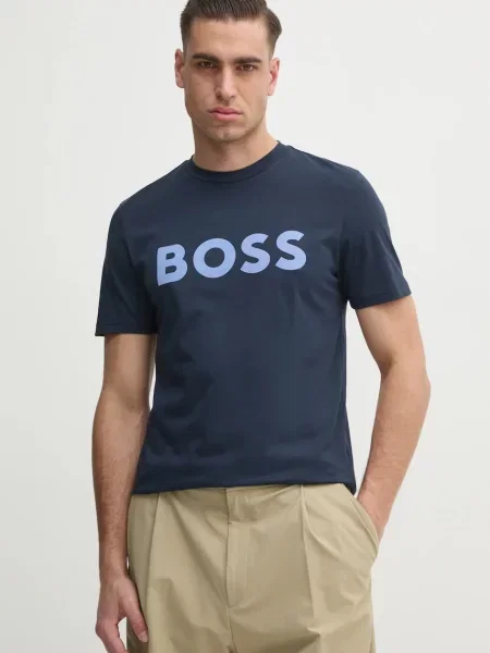 Тениска BOSS BOSS CASUAL с принт тъмносиньо