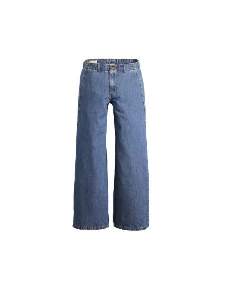 Jeansy z szeroką nogawką i z tyłu Levi's niebieskie