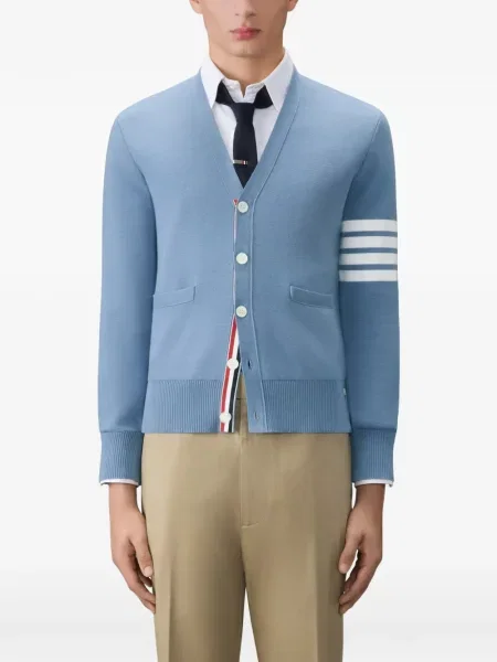 Cardigan Thom Browne din crep albastru