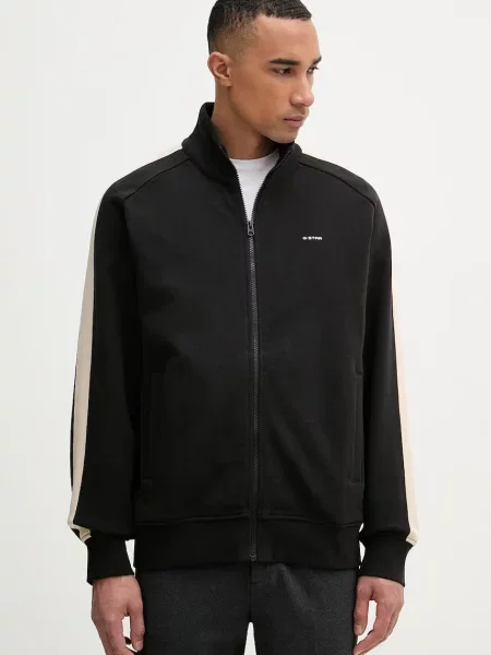 G-Star dukserica na zakopčavanje za muškarce od pamuka Track sw jkt crna