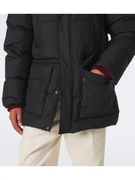 Plašč Burberry s karirastim vzorcem s kapuco črna