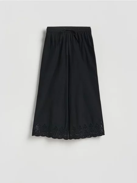 Reserved Pantaloni cu margine ajurată negru