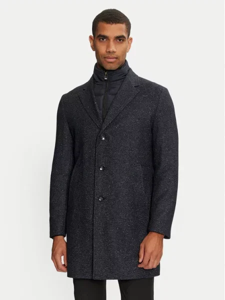 Volneni plašč Boss modra