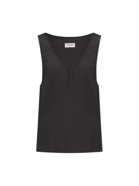 Jedwabny top Saint Laurent szary