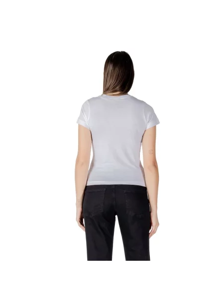 T-shirt z obszyciem kamieniami stras model ‘NARCISO’ Guess Activewear biała