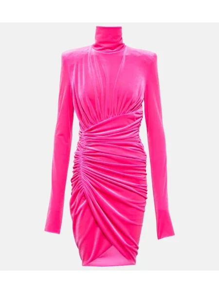 Aksamitna sukienka Alexandre Vauthier różowa