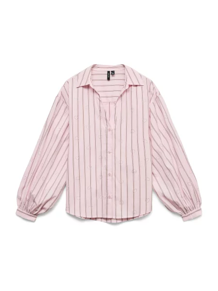 VERO MODA Bluza VMGINA pijeska / čokolada / roza / srebro