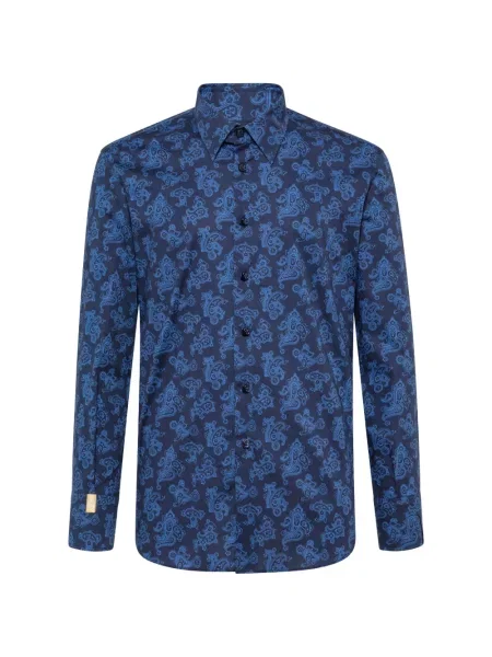 Cămașă Billionaire cu imagine cu model paisley albastru