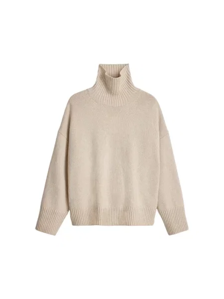 Sweter z golfem Soeur wełniany beżowy