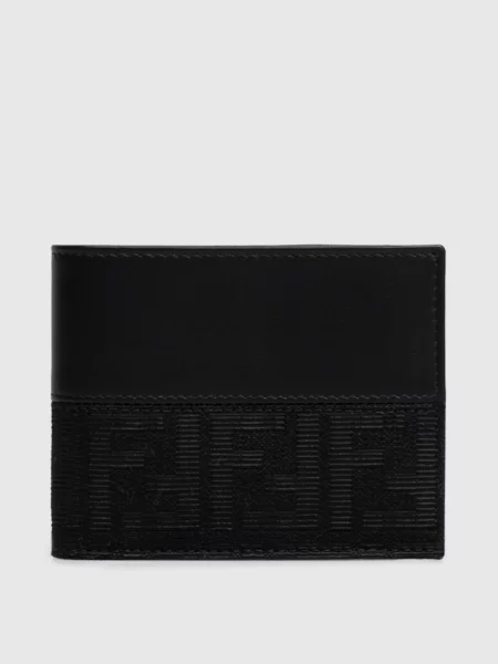 Комбіноване портмоне з візерунком монограми Fendi чорне