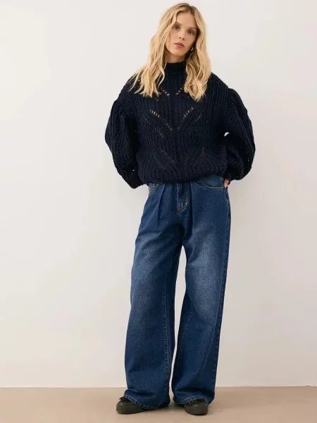 BIZUU kavbojke s širokimi hlačnicami LEYLA modra