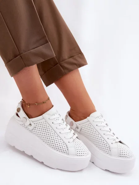 Kožené tenisky D&a bílé