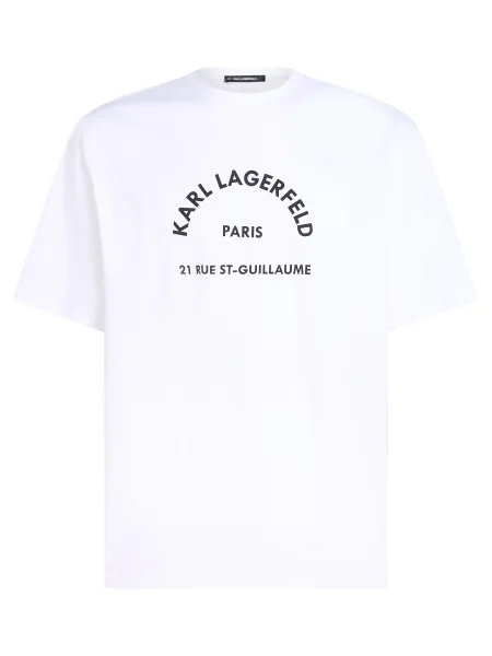 Karl Lagerfeld Tricou Rue St-Guillaume negru alb