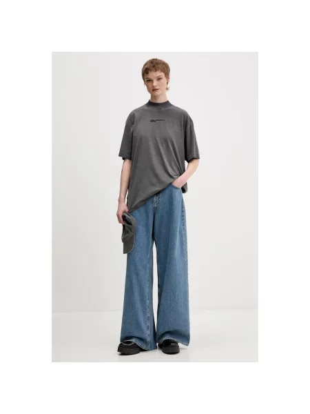 Szerokie jeansy Karl Lagerfeld niebieskie