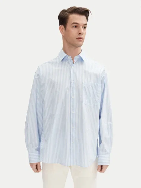 Jack&Jones Риза Atlas Wide Fit светлосиньо