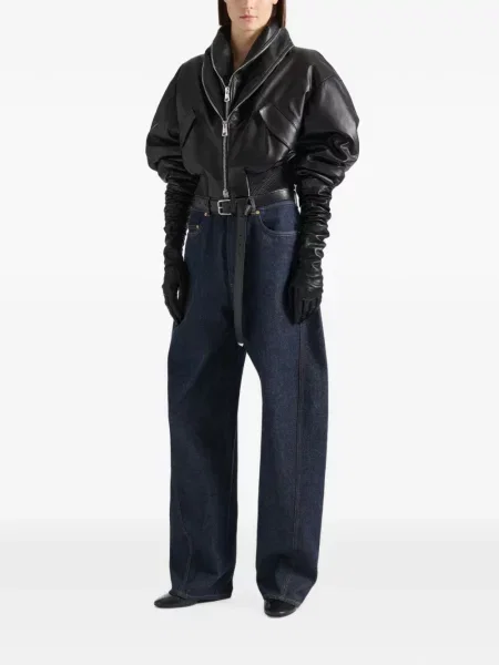 Geanta de piele Givenchy cu guler-șal negru