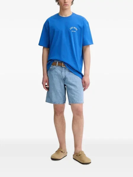 Tricou Les Deux cu imagine cu decolteu rotund albastru