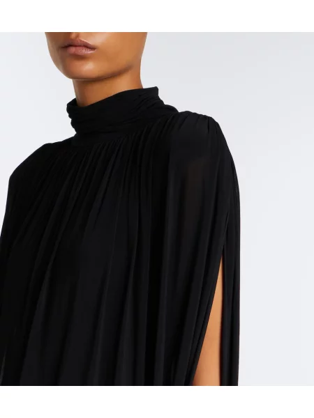 Rochie maxi Tove din jerseu drapată negru