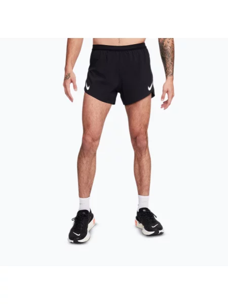 Pantaloni scurți de alergare pentru bărbați Nike AeroSwift Dri-Fit ADV 4" black/summit white alb