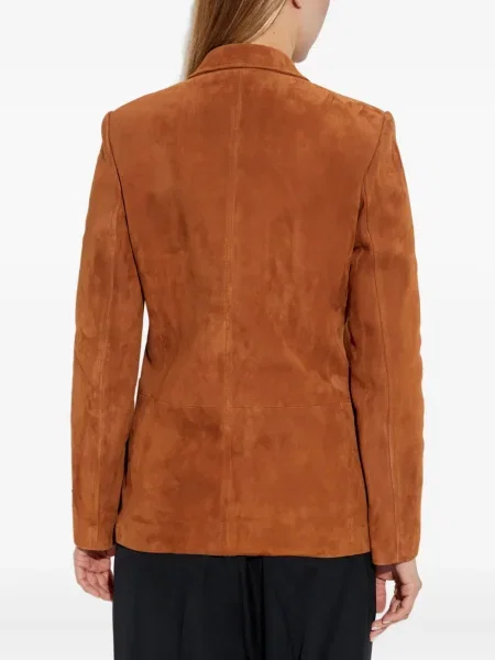 Sacou Versace din piele de căprioară maro