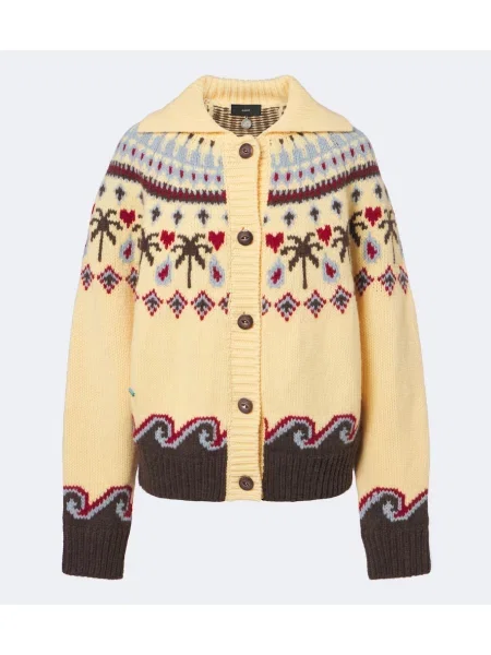 Cardigan Alanui de lână galben