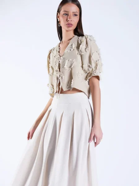 Trend Alaçatı Stili Bluză pastel verde