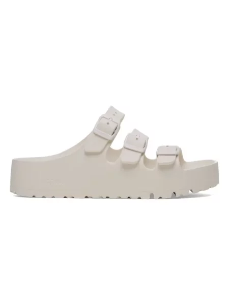 Klapki Birkenstock na platformie szare