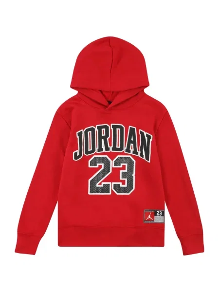 Jordan Μπλούζα φούτερ γκρι / κόκκινο / μαύρο λευκό