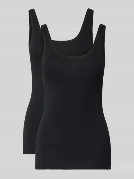 Top Skiny z logo czarny