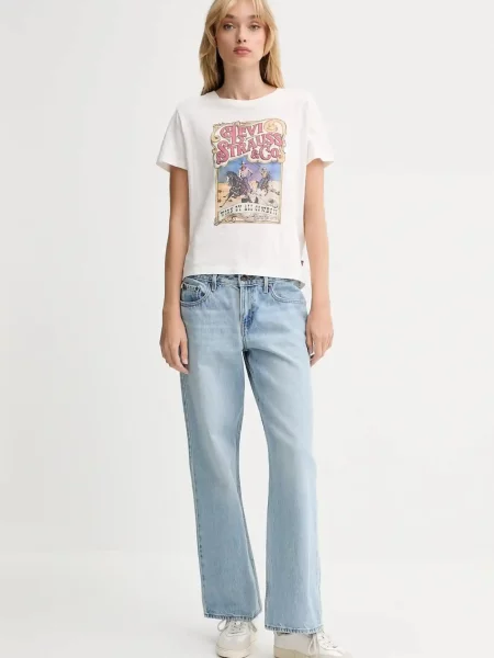 Levi's jeansy LOW LOOSE high waist niebieskie