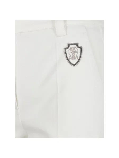 Spodnie Brunello Cucinelli z logo białe