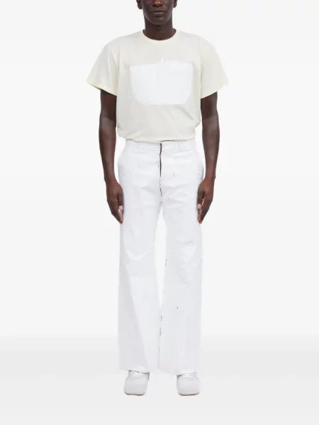 Pantaloni Mm6 Maison Margiela alb