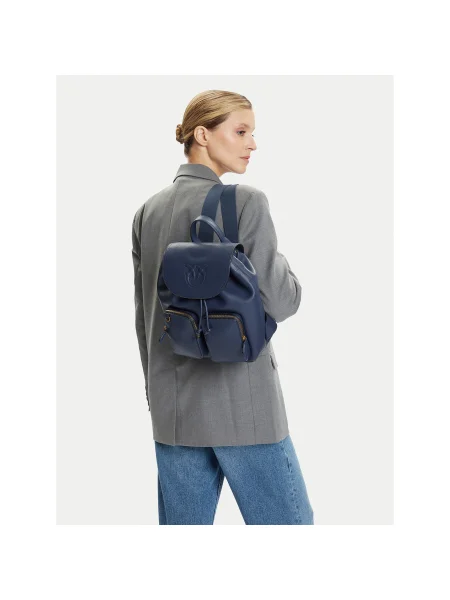 Rucsac Pinko din piele albastru