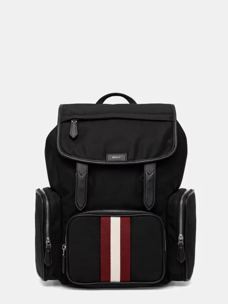 Раница Bally голям с изчистен дизайн черно