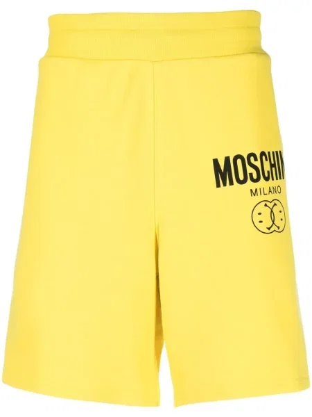 Pantaloni scurți Moschino cu imagine galben