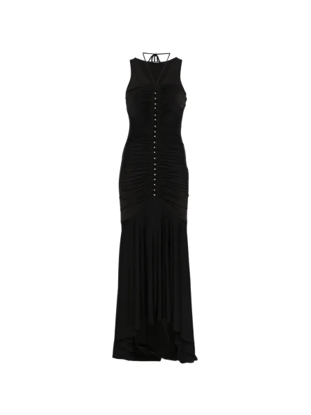 Rochie Just Cavalli cu decolteu în V cu volane de costum negru