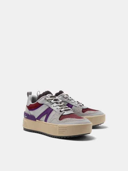 Кожаные кроссовки Lacoste серые