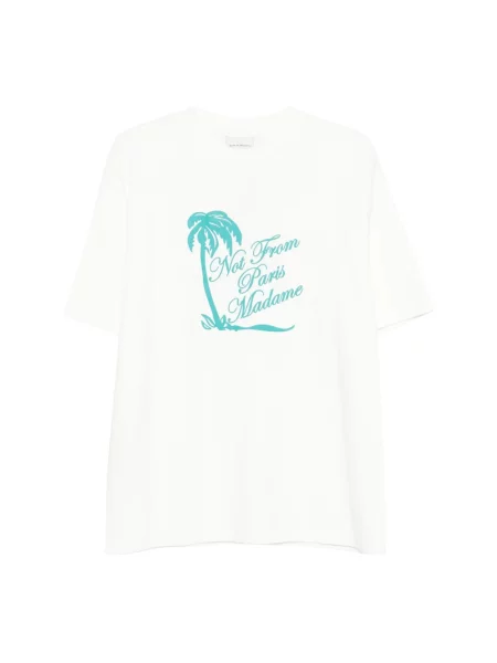 Drôle de Monsieur Slogan Palmiers t-shirt biała