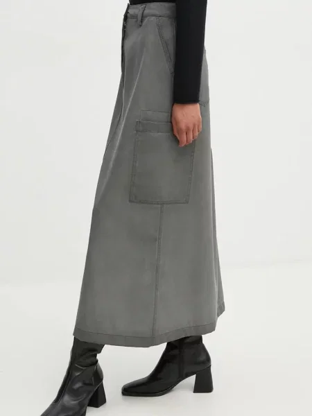 Sunnei spódnica wełniana maxi rozkloszowana szary