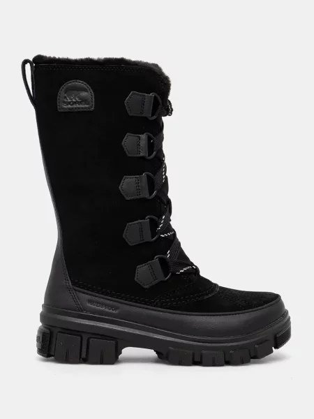 Δερμάτινες μπότες χιονιού Sorel TORINO V TALL WP OUTDRY μαύρο
