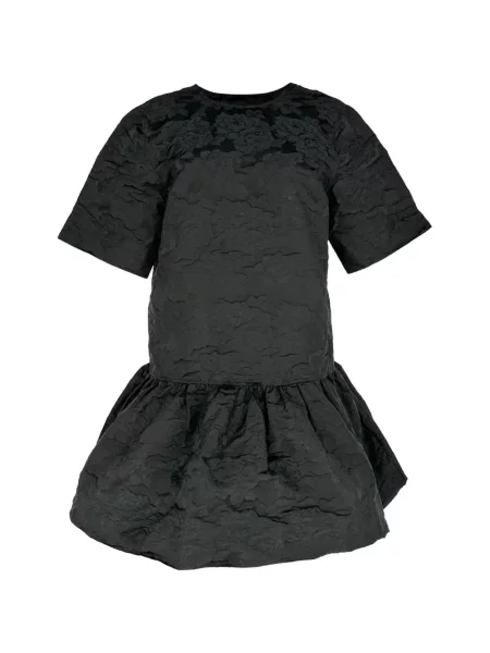 Rochie mini Ganni din jacard cu spatele deschis negru