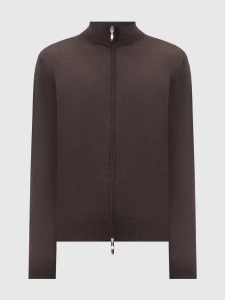 Кардиган з вовни шовку та кашеміру Doriani Cashmere коричневий