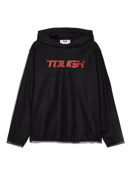 Długa bluza z kapturem Msgm czarna