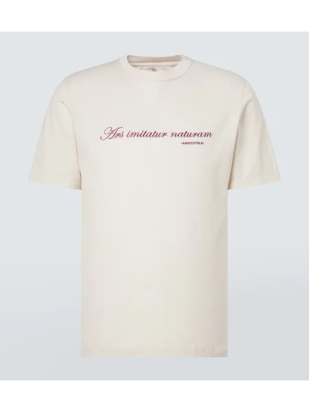 Tricou Brunello Cucinelli cu imagine din jerseu alb