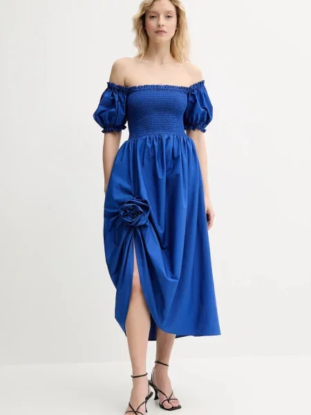 The Sleeper rochie din maxi evazati albastru