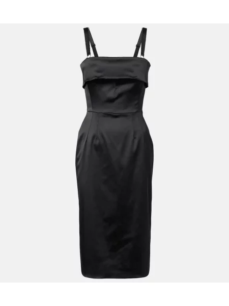 Rochie midi Dolce&gabbana din satin până la genunchi de costum negru