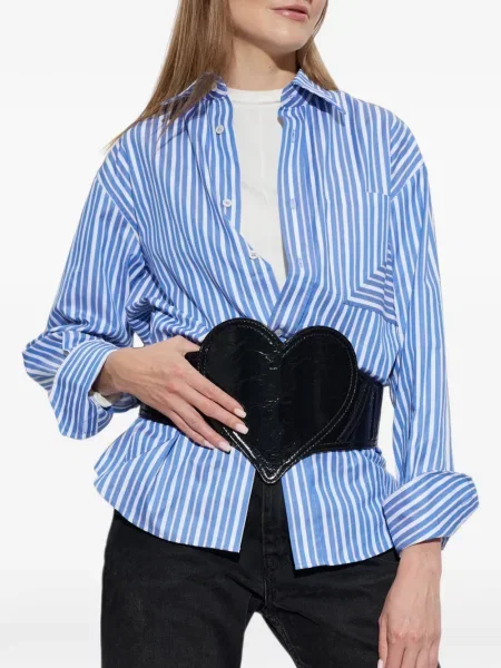 Cu centură curea Vivienne Westwood din piele cu motiv cu inimi negru